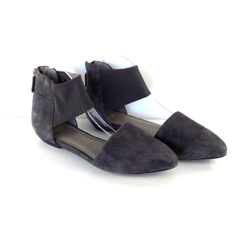 Eileen Fisher Allot D'Orsay Suede Flats Size 10 Olive